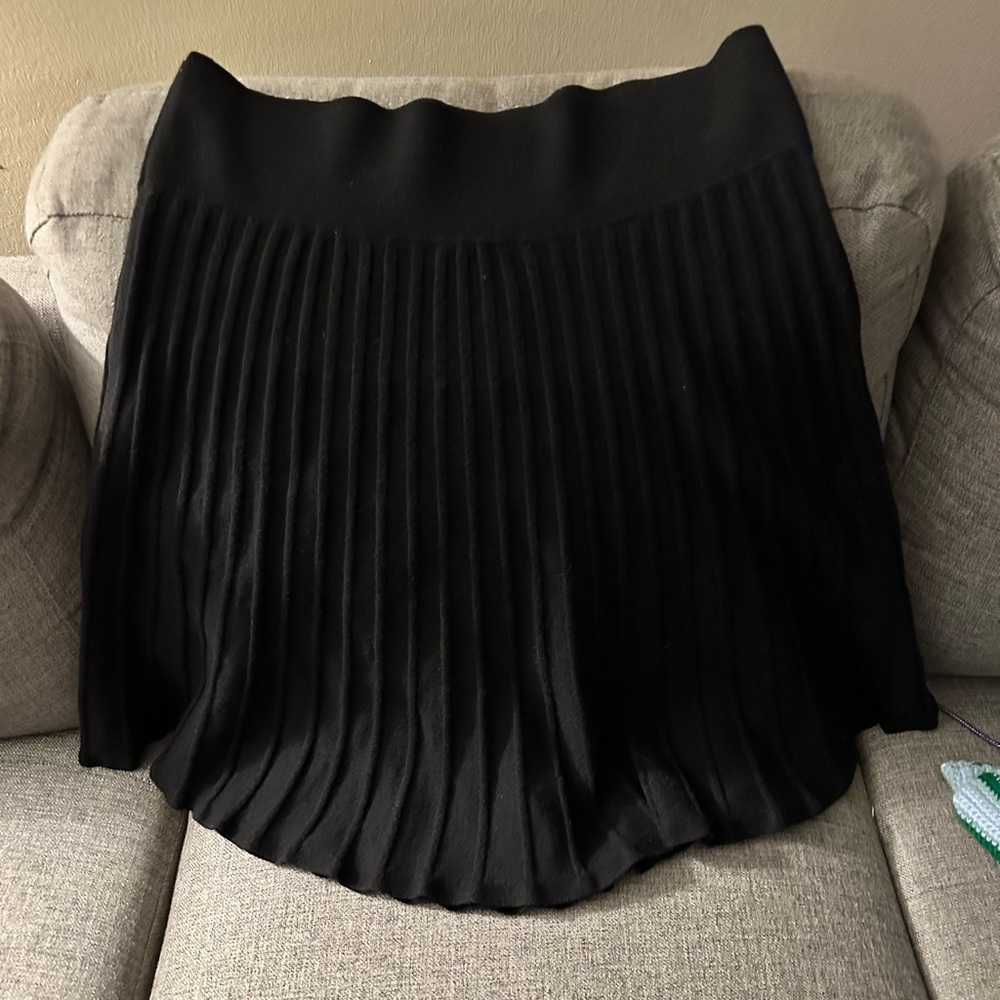 Talbots Petit Merino Wool Black Pleated Skirt